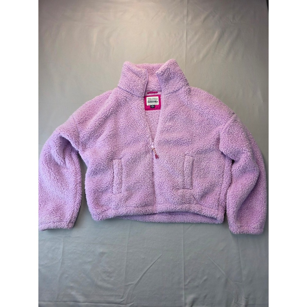 American Eagle Lavender Purple Sherpa Fleece Zip Jacket XS S Huggable